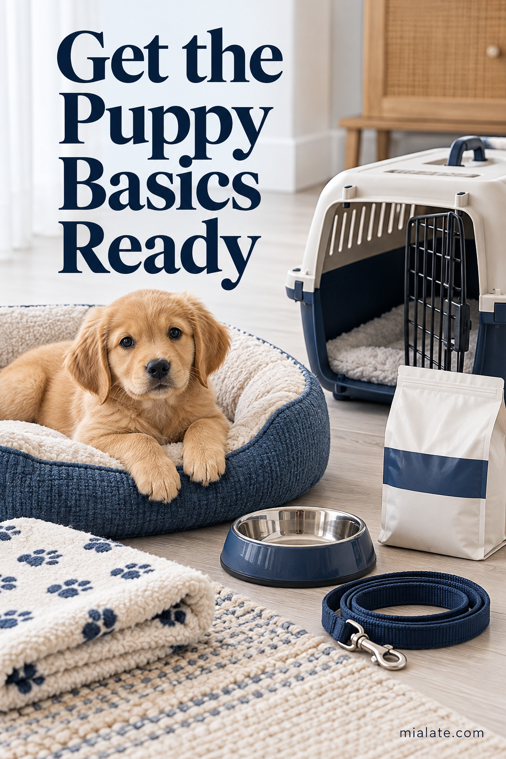 AI-created illustration for Get the Puppy Basics Ready — MiaLate