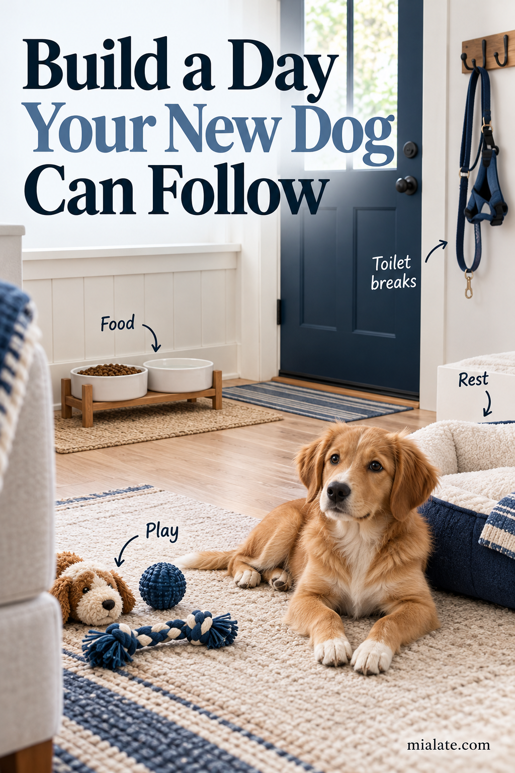 AI-created illustration for Build a Day Your New Dog Can Follow — MiaLate