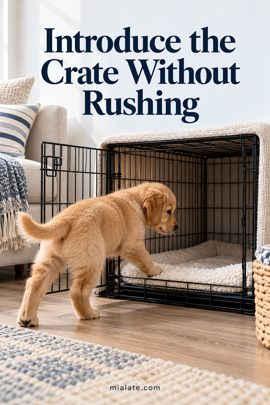 AI-created illustration for Introduce the Crate Without Rushing — MiaLate