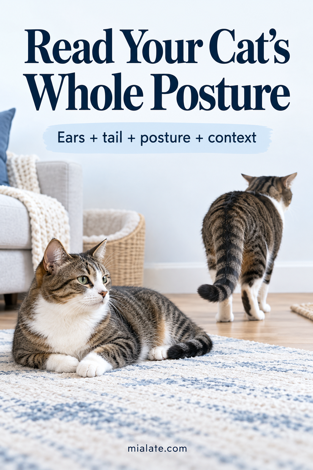 AI-created illustration for Read Your Cat's Whole Posture — MiaLate