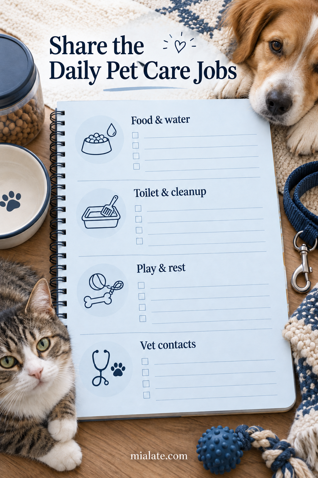 AI-created illustration for Share the Daily Pet Care Jobs — MiaLate
