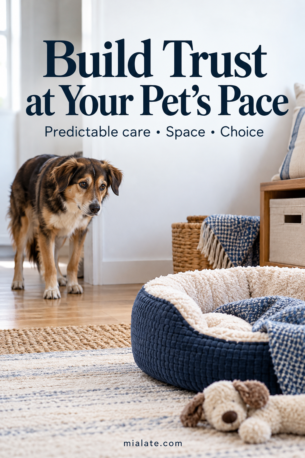 AI-created illustration for Build Trust at Your Pet's Pace — MiaLate