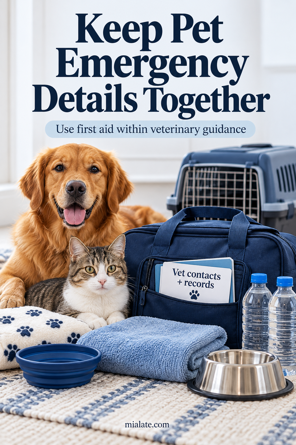 AI-created illustration for Keep Pet Emergency Details Together — MiaLate