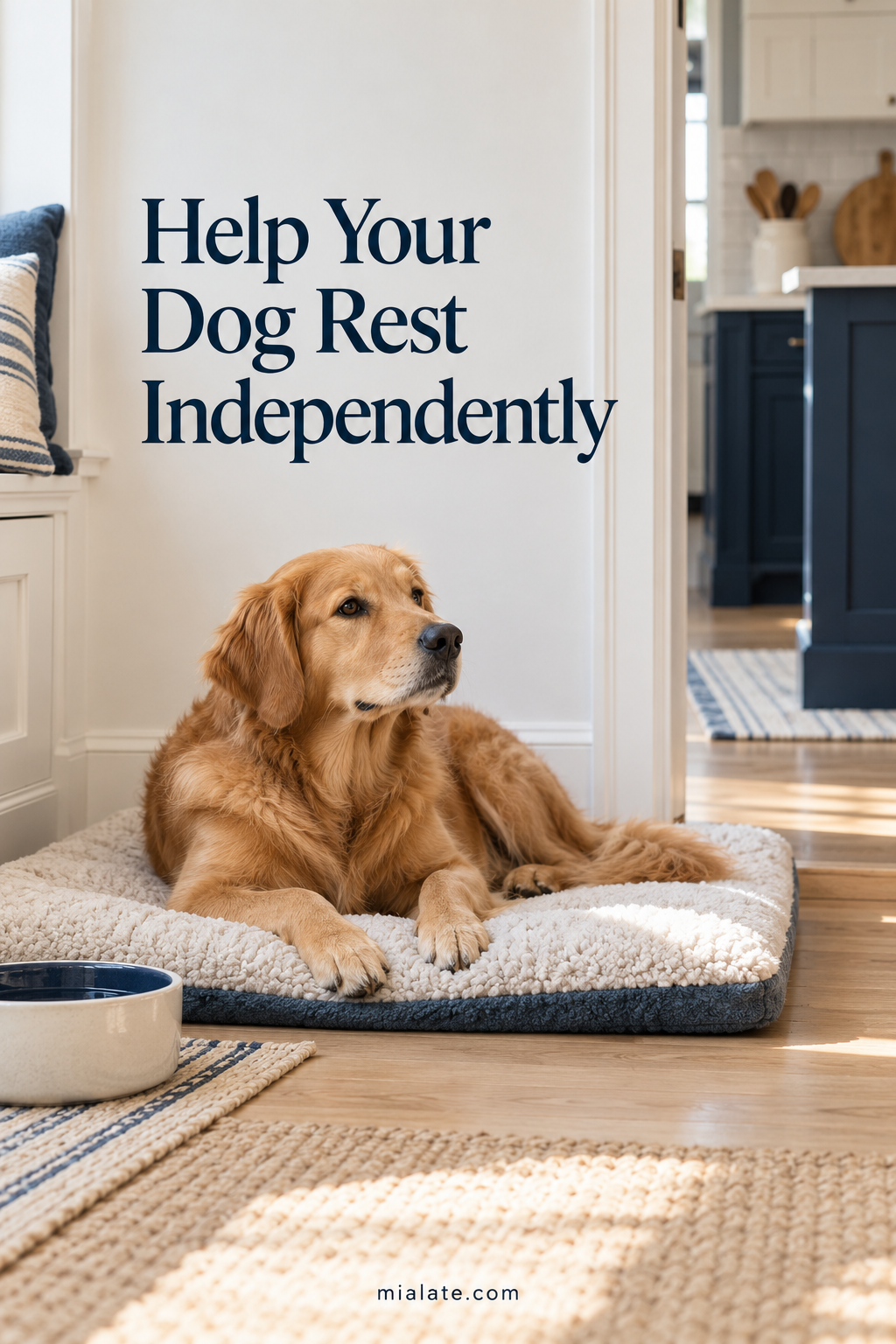 AI-created illustration for Help Your Dog Rest Independently — MiaLate