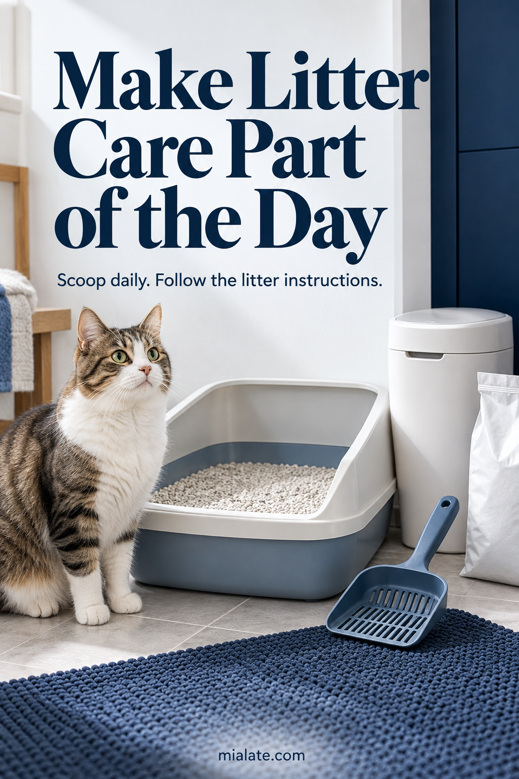 AI-created illustration for Make Litter Care Part of the Day — MiaLate