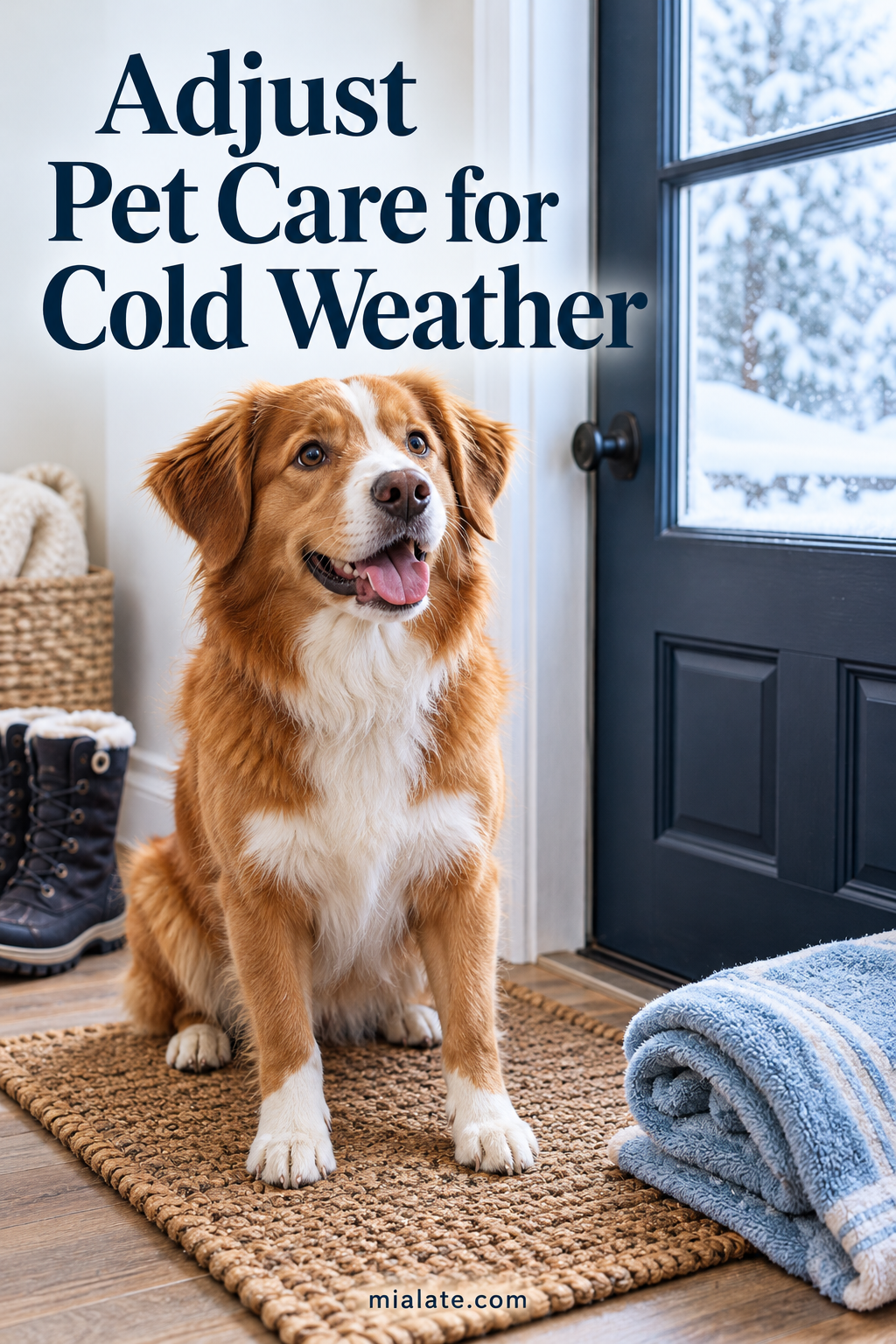 AI-created illustration for Adjust Pet Care for Cold Weather — MiaLate