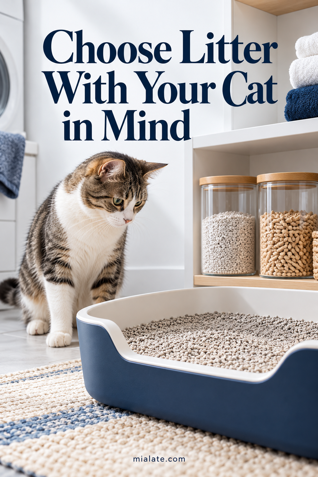 AI-created illustration for Choose Litter With Your Cat in Mind — MiaLate