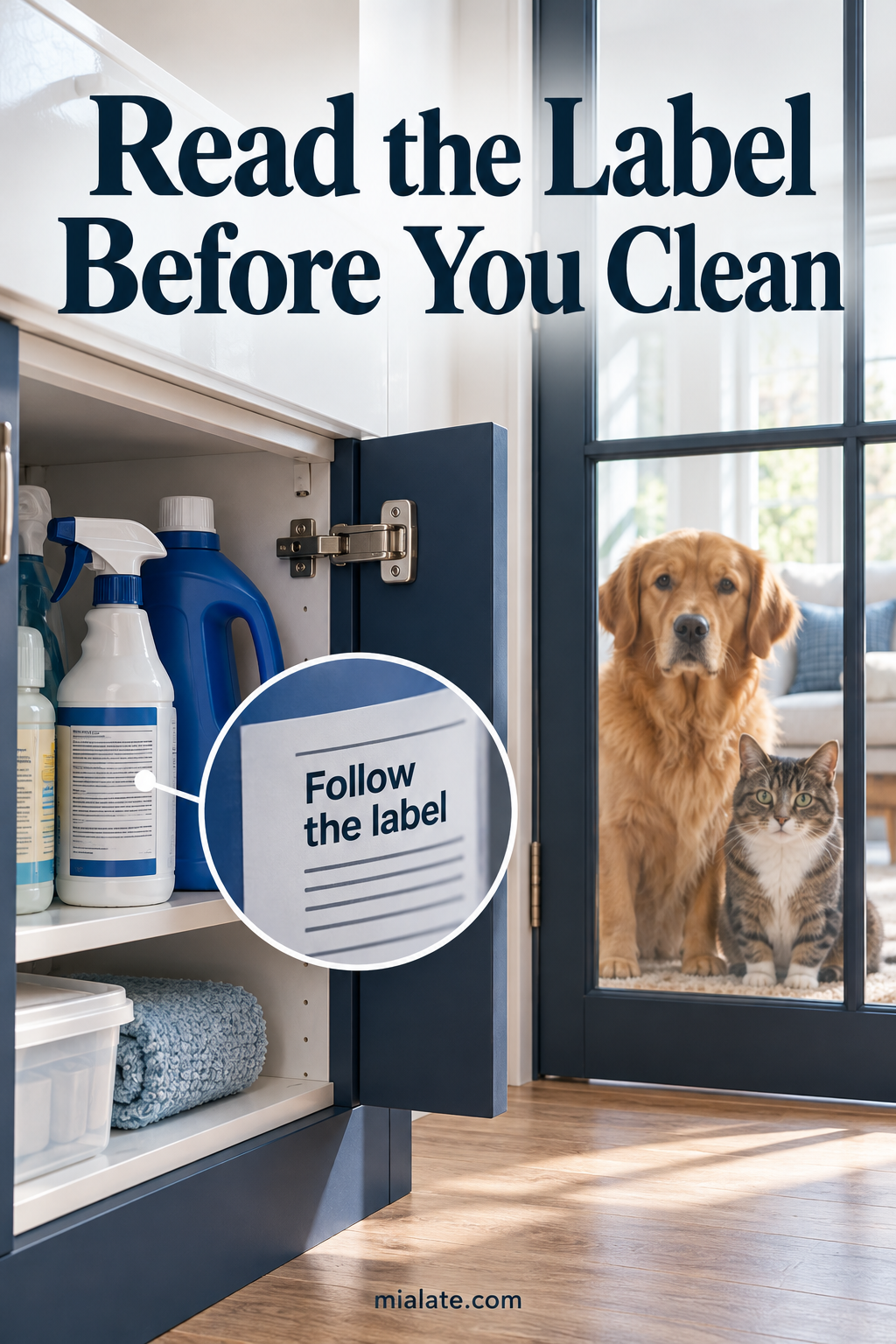 AI-created illustration for Read the Label Before You Clean — MiaLate