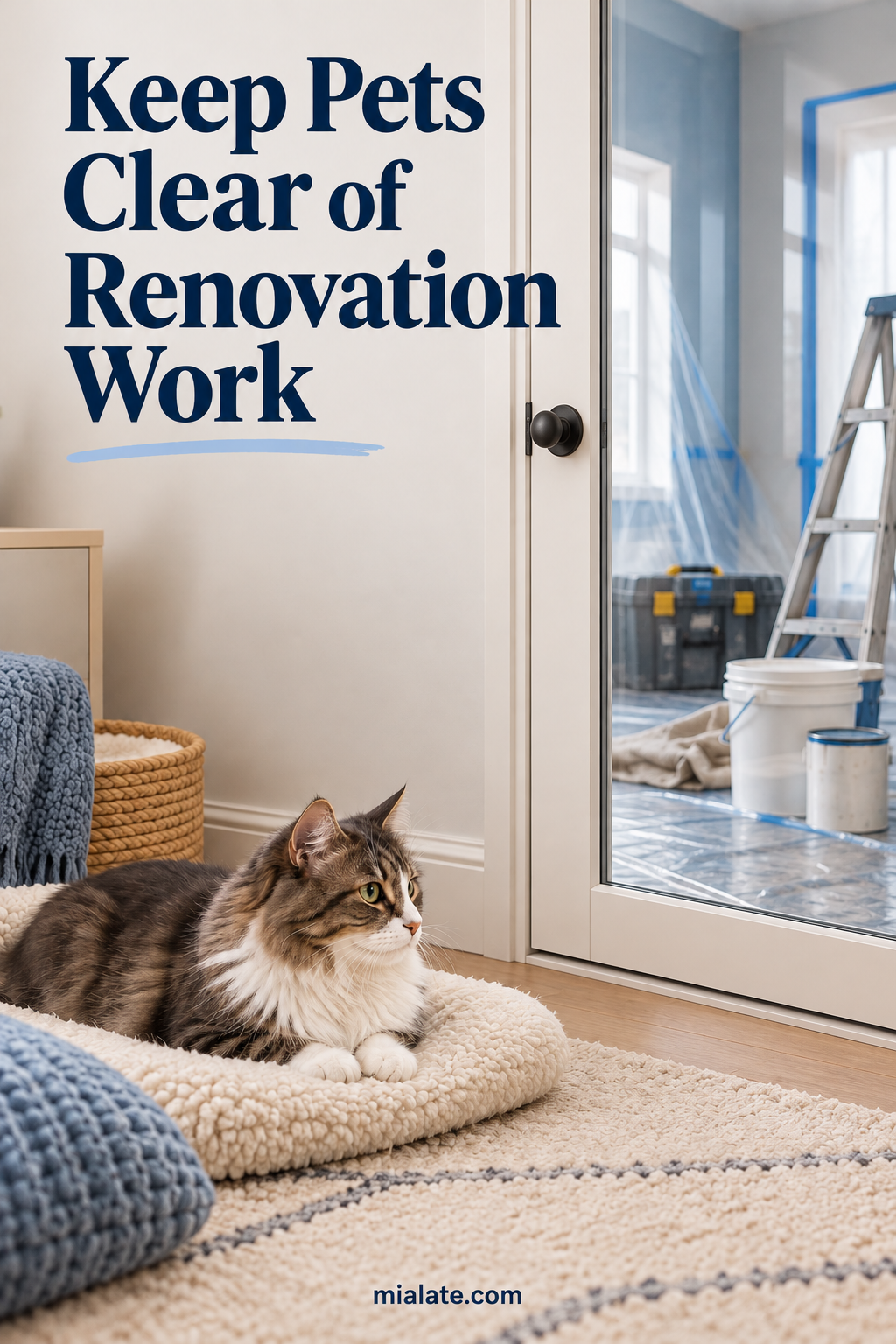 AI-created illustration for Keep Pets Clear of Renovation Work — MiaLate