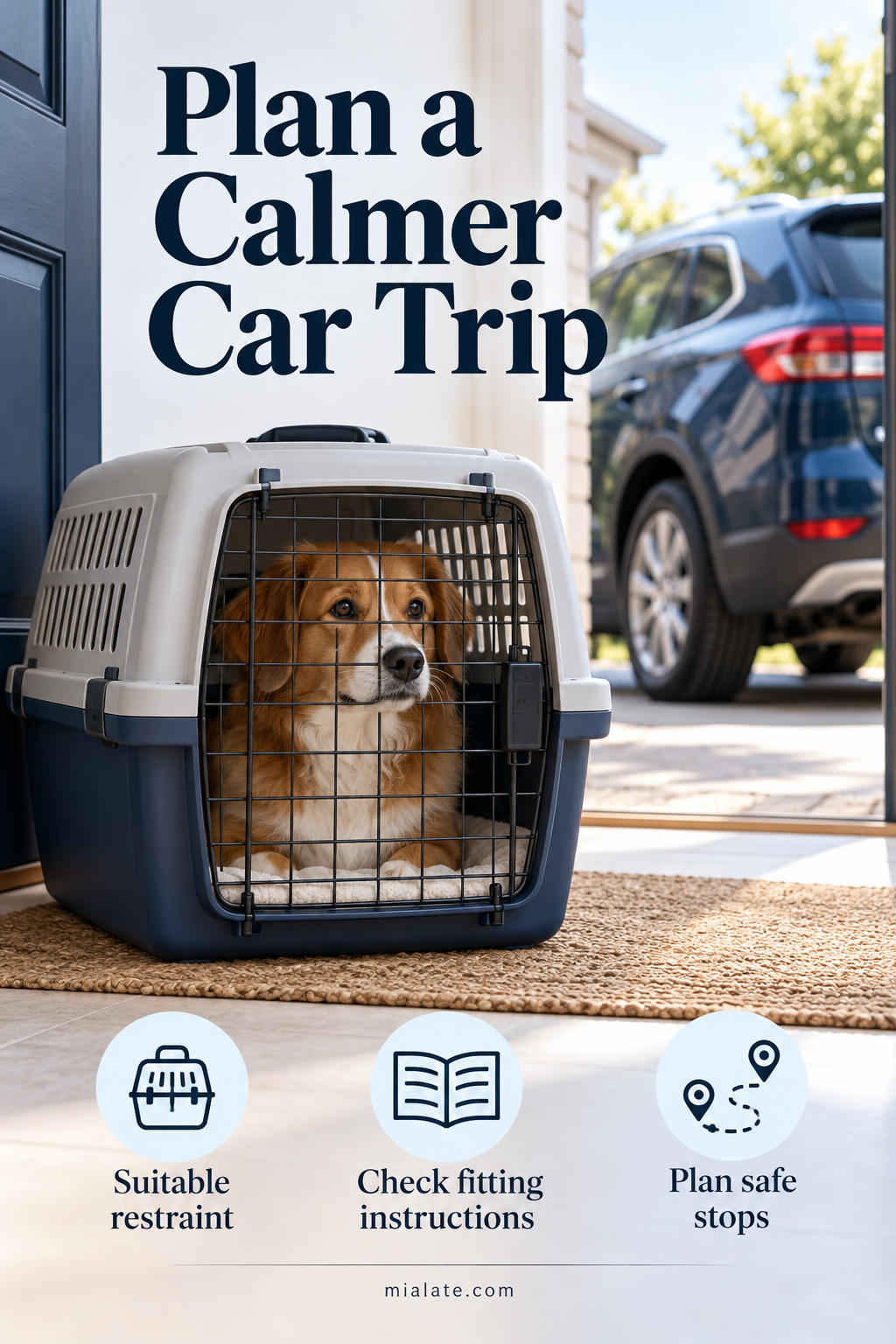 AI-created illustration for Plan a Calmer Car Trip — MiaLate