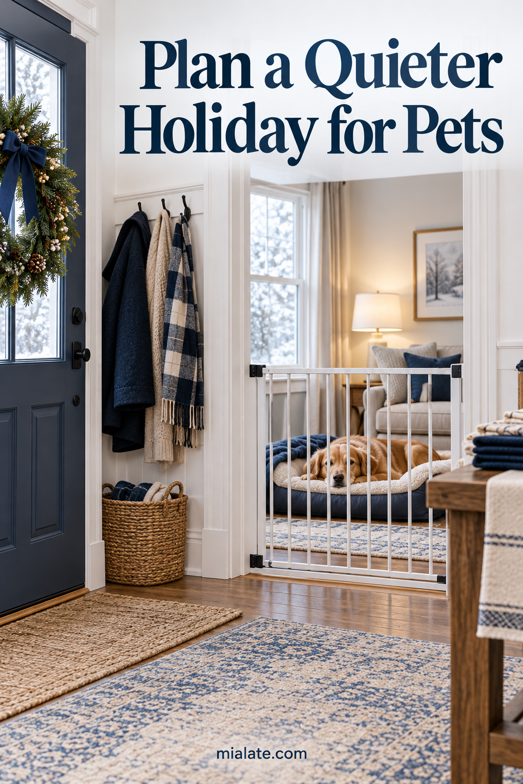 AI-created illustration for Plan a Quieter Holiday for Pets — MiaLate